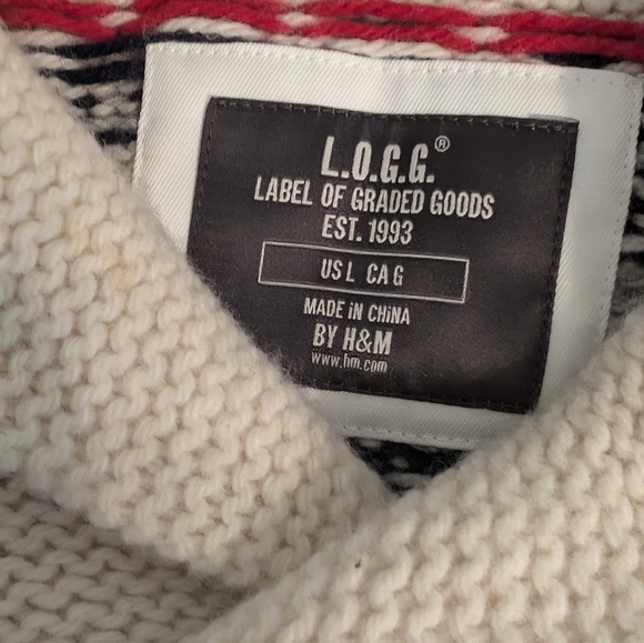 L.O.C.G men's sweater M 50% lamb's wool 50% acrylic - Picture 3 of 9